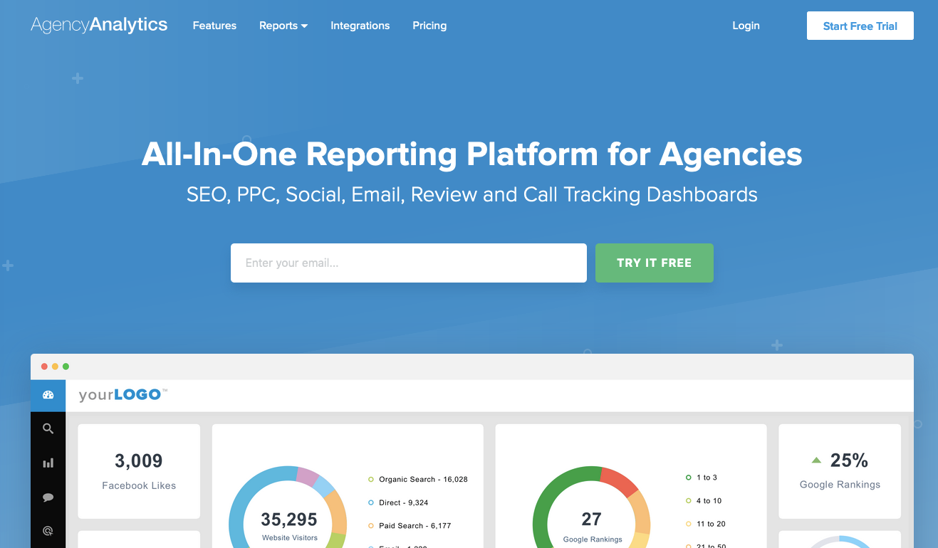 Client dashboard tools: AgencyAnalytics
