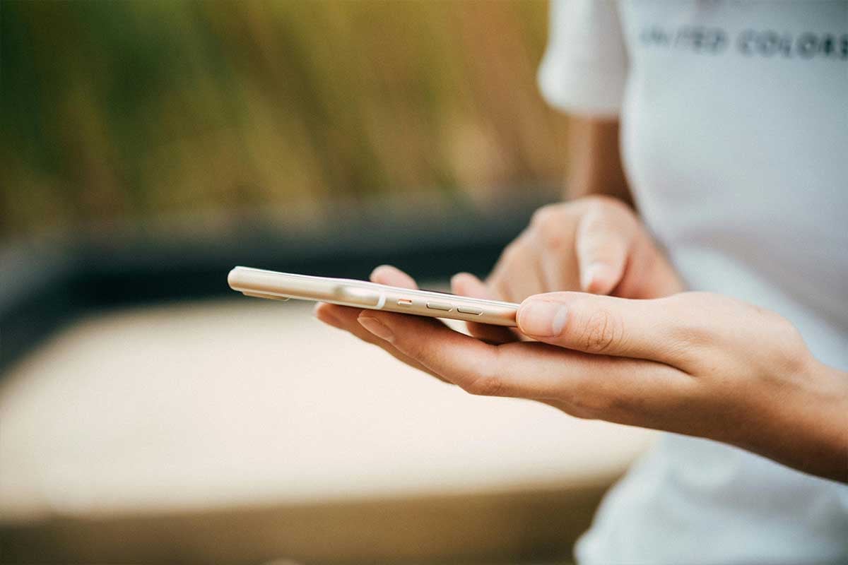 Woman on an iphone