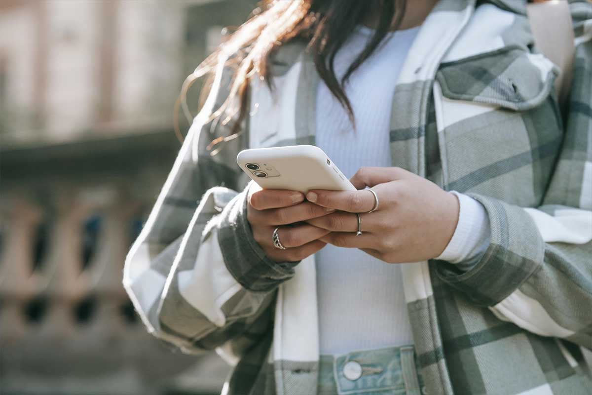 Woman texting on a phone