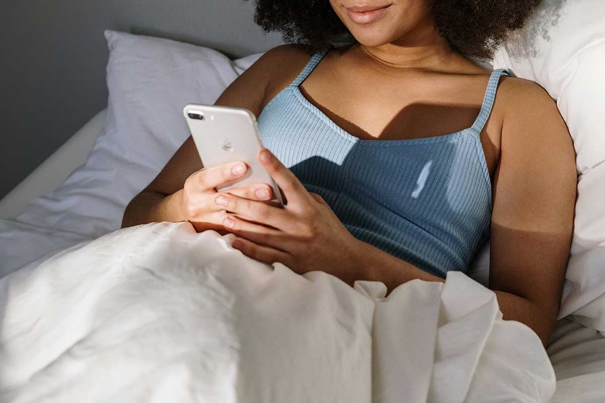 Women on iphone