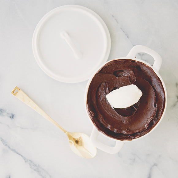 chocolate-avocado mousse coconut cream