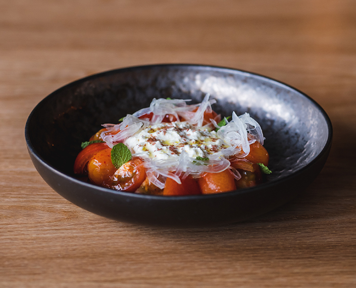 A Culinary Ode to Spring: Husband-Wife Chefs Makoto Ono and Amanda Cheng’s Li Hing Tomato Salad