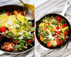 Camille Styles’ Spaghetti Squash Pasta With Goat Cheese, Arugula + Bacon
