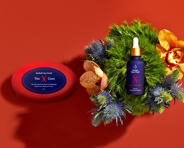 The Cure X and serum X herbal face food